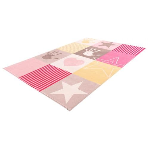 Tapis Pour Chambre D'enfant à Courtes Mèches Très Doux Alix Rose 160x230