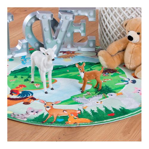 Tapis Rond Pour Chambre Enfant Multicolore Mountains Multicolore Ø 80