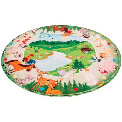 Tapis Rond Pour Chambre Enfant Multicolore Mountains Multicolore Ø 80