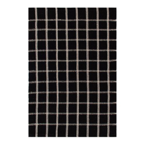 Tapis Moderne Lavable En Machine Plat Pour Cuisine Dumfries Noir 50x80