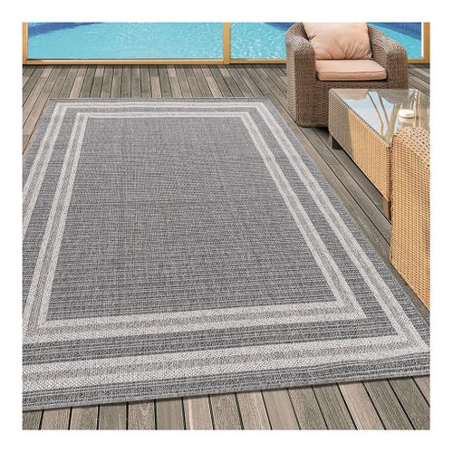 Tapis Extérieur Et Intérieur Plat Ruba Gris 80x150