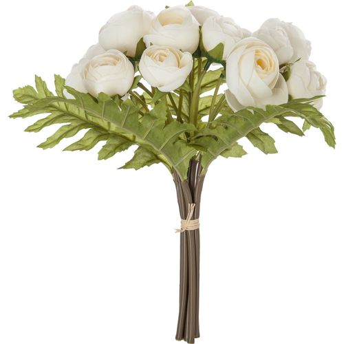 Bouquet Artificiel De 18 Camélia - H. 30 Cm - Blanc