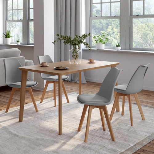 Lot De 4 Chaises Scandinaves Sara Gris Clair Pour Salle à Manger