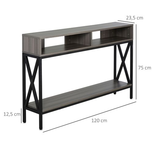 Table De Console Table D'entrée Industriel 120 X 23,5 X 75 Cm Bois