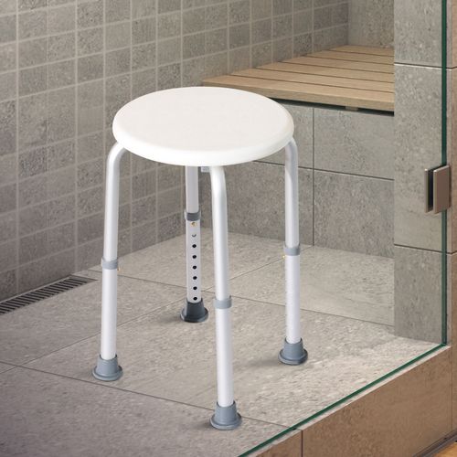 Tabouret De Douche Alu. Hdpe Blanc