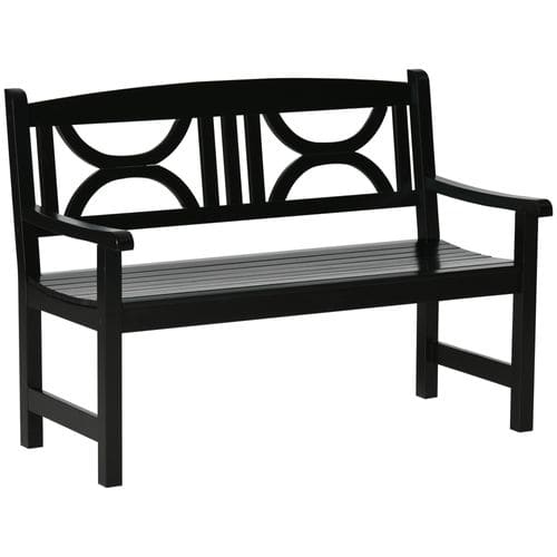 Banc De Jardin 2 Places Style Colonial Peuplier Noir