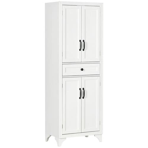 Buffet Haut Armoire De Cuisine 4 Portes Hauteur 170 Cm Blanc