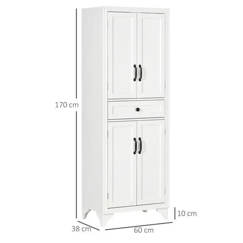 Buffet Haut Armoire De Cuisine 4 Portes Hauteur 170 Cm Blanc