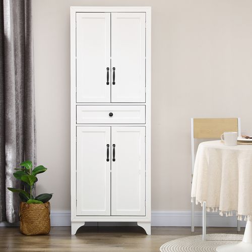 Buffet Haut Armoire De Cuisine 4 Portes Hauteur 170 Cm Blanc