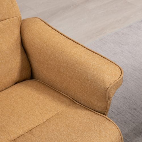 Fauteuil Relax Inclinable Style Contemporain Avec Repose-pied Camel