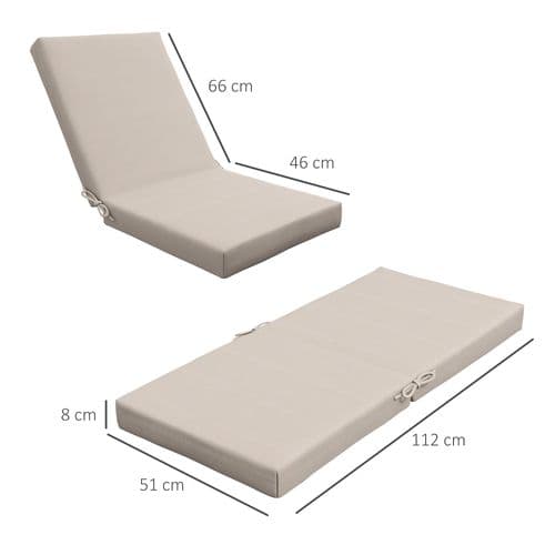 Lot De 2 Coussins Galettes De Chaise De Jardin Polyester Déperlant