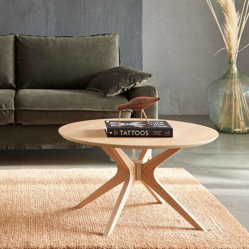 Table Basse Ronde En Bois 80 Cm Bois Clair