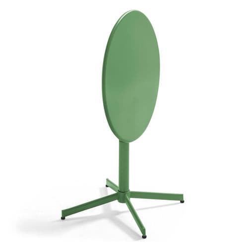 Palavas - Ensemble Table Ronde Et 2 Chaises De Jardin En Métal Vert Cactus