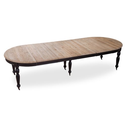 Table Ronde Extensible En Bois Massif Lavandou Noir