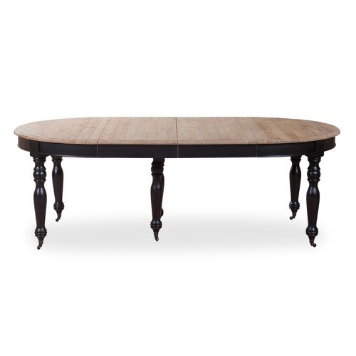 Table Ronde Extensible En Bois Massif Lavandou Noir