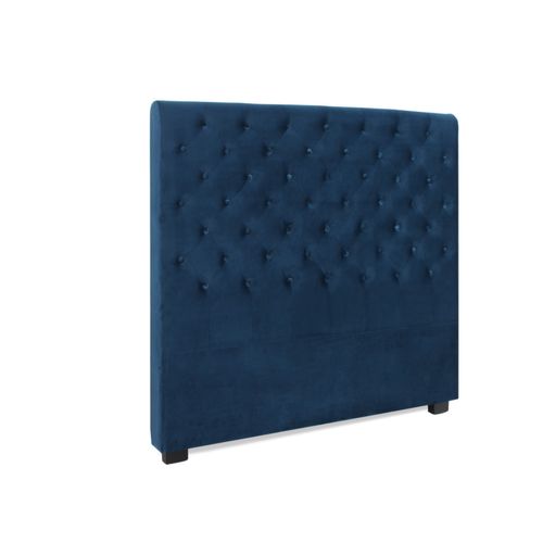 Tête De Lit Capitonnée Constance 140 cm Velours Bleu Foncé