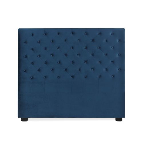 Tête De Lit Capitonnée Constance 140 cm Velours Bleu Foncé