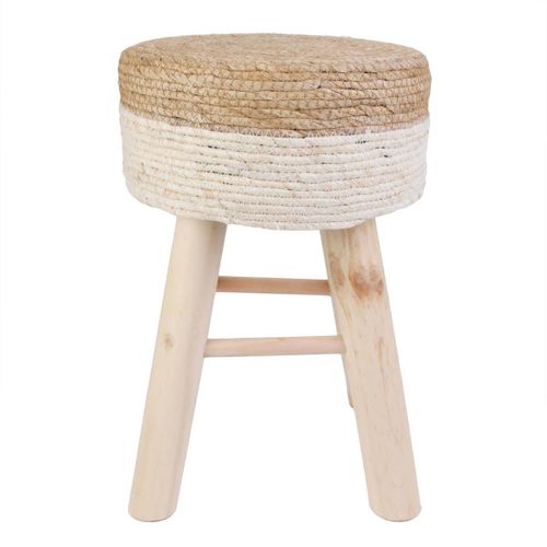 Lot De 2 Tabourets Tressés Naturel Et Beige - Estany