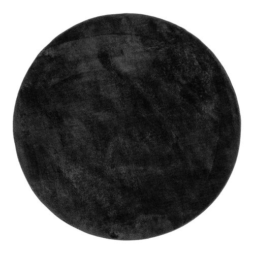 Tapis Doux Rond à Poils Ras Anthracite Ø160cm - Bloom