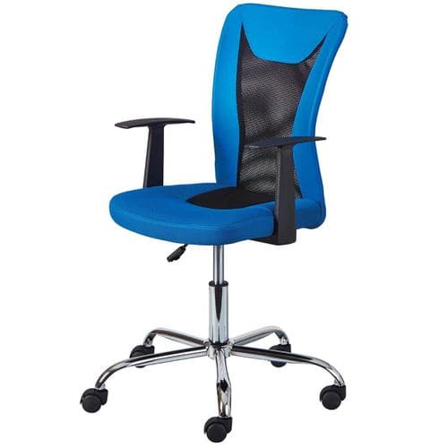 Fauteuil De Bureau Sur Roulettes Bleu Et Noir - Deana