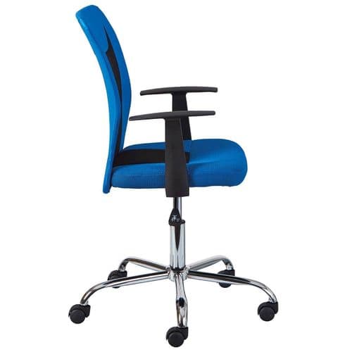 Fauteuil De Bureau Sur Roulettes Bleu Et Noir - Deana