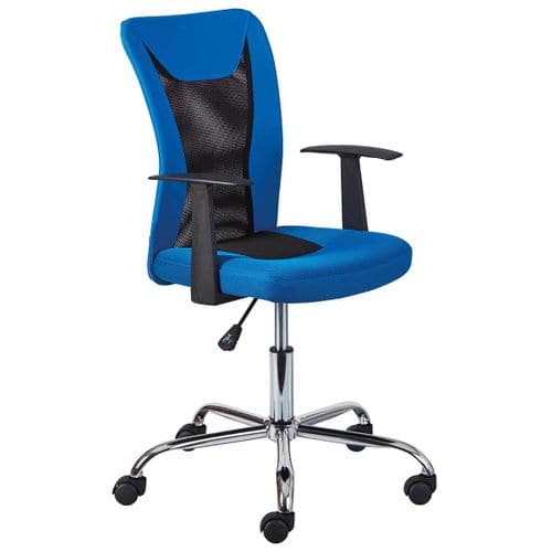 Fauteuil De Bureau Sur Roulettes Bleu Et Noir - Deana