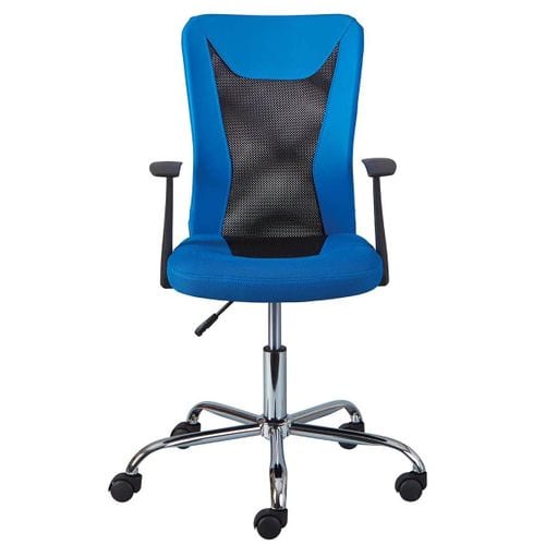 Fauteuil De Bureau Sur Roulettes Bleu Et Noir - Deana