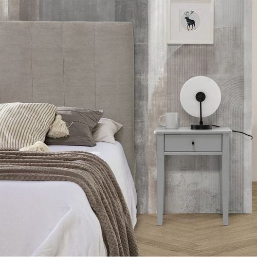 Chevet 1 Tiroir Mdf Et Pin Coloris Gris Clair - Colina