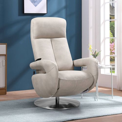 Fauteuil Relax Electrique Tissu Beige - Rosario