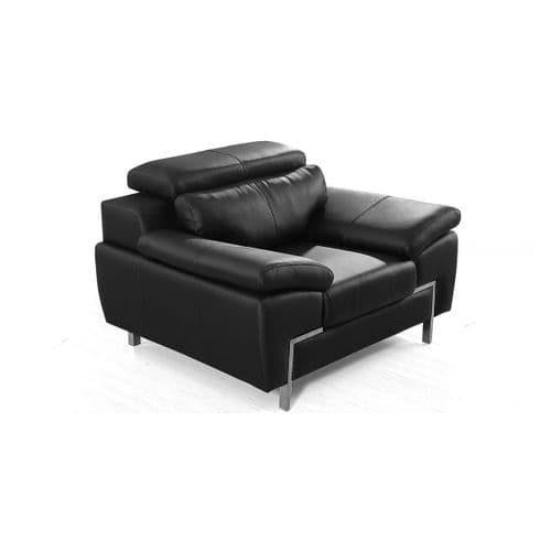 Fauteuil Cuir Design Kare Noir