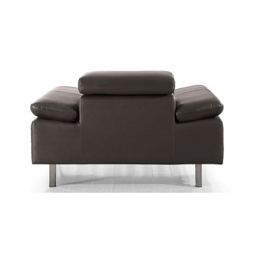 Fauteuil Cuir Design Lyam Marron