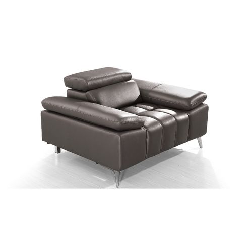 Fauteuil Cuir Design Lyam Marron