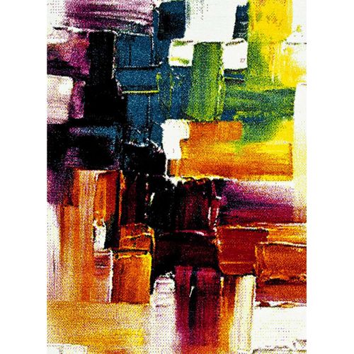 Tapis Salle à Manger 240x340 Tissé Crème Rectangle Motif Abstrait Jolia 3