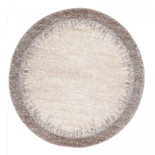 Tapis Salon 100x100 Tissé Marron Carré Motif Faux Uni Elegant 03