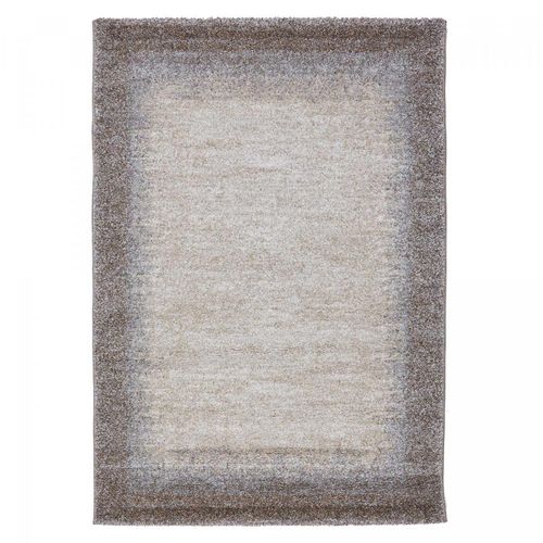 Tapis Salon 100x100 Tissé Marron Carré Motif Faux Uni Elegant 03