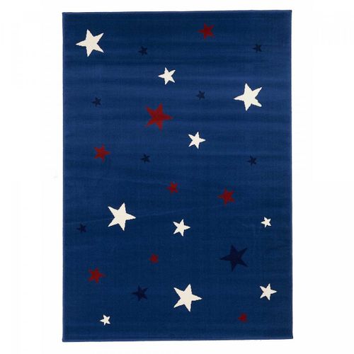 Tapis Enfant 190x280 Rectangle Tissé Bleu Af1 Nightsky