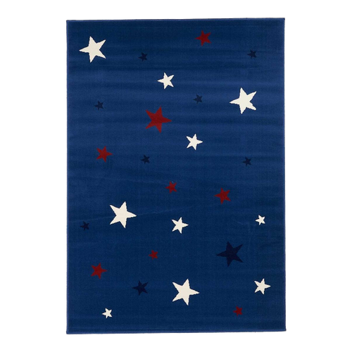 Tapis Enfant 190x280 Rectangle Tissé Bleu Af1 Nightsky