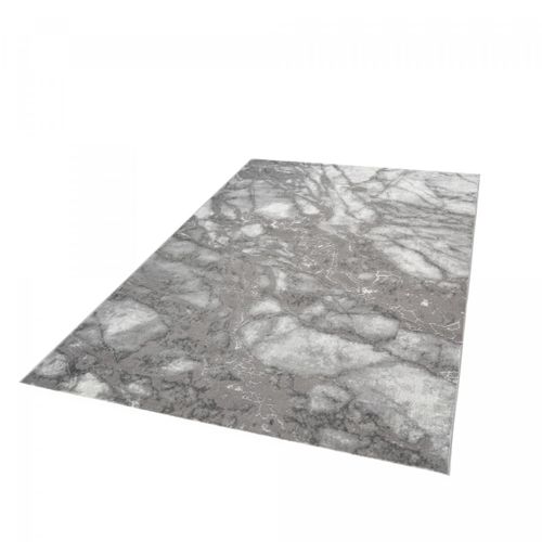 Tapis Salon 200x290 Tissé Gris Clair Et Gris Foncé Rectangle Motif Abstrait