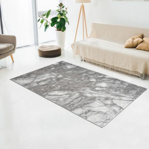 Tapis Salon 200x290 Tissé Gris Clair Et Gris Foncé Rectangle Motif Abstrait