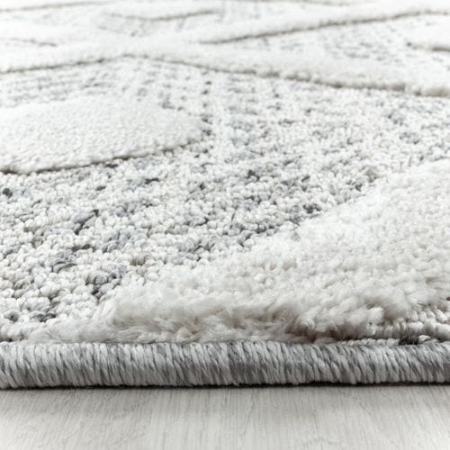 Tapis Chambre 120x170 Tissé Gris Et Blanc Rectangle Motif Scandinave Pistioum