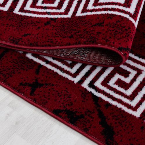 Tapis Cuisine 120x170 Tissé Rouge Et Blanc Rectangle Motif Baroque Sapuri