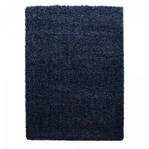 Tapis Poils Longs Shaggy 120x170 Rectangle Tissé Bleu Marine Motif Uni Uni L