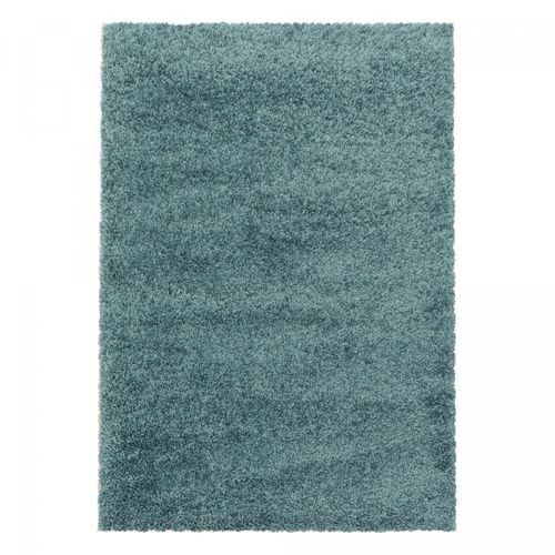 Tapis Poils Longs Shaggy 100x200 Rectangle Tissé Bleu Motif Uni Uni I