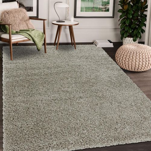 Tapis Poils Longs Shaggy 160x230 Rectangle Tissé Beige Motif Uni Uni I