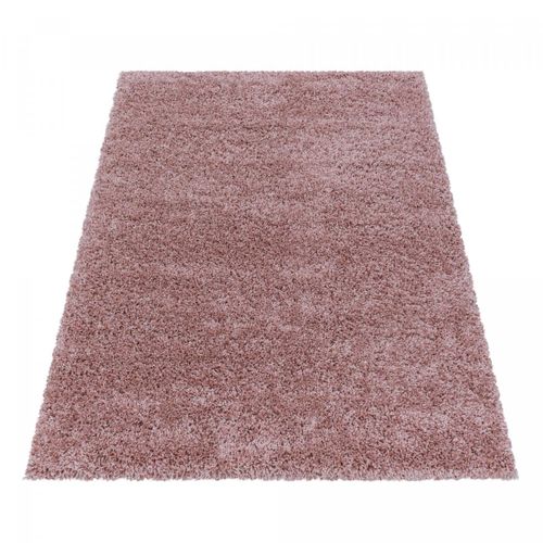 Tapis Poils Longs Shaggy 100x200 Rectangle Tissé Rose Motif Uni Uni I