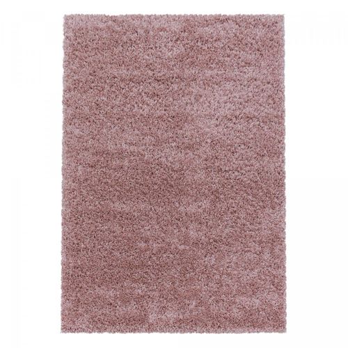 Tapis Poils Longs Shaggy 100x200 Rectangle Tissé Rose Motif Uni Uni I