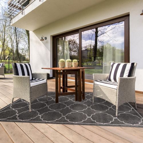 Tapis Extérieur 60x110 Tissé Kilim Gris Kuma