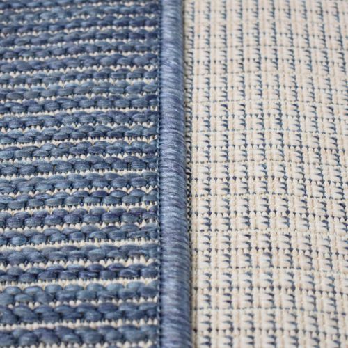 Tapis Extérieur, Kilim Reversible 160x230 Ex1 Bor Bleu Et Gris