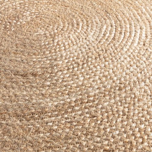 Tapis Jute Ø120cm Rond Tissé Beige Embow