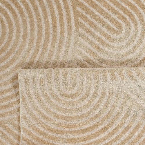 Tapis Chambre 80x150 Tissé Beige Rectangle Motif Géométrique Cerotea